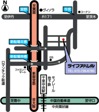 株式会社ライフアパレルへのアクセスマップ
